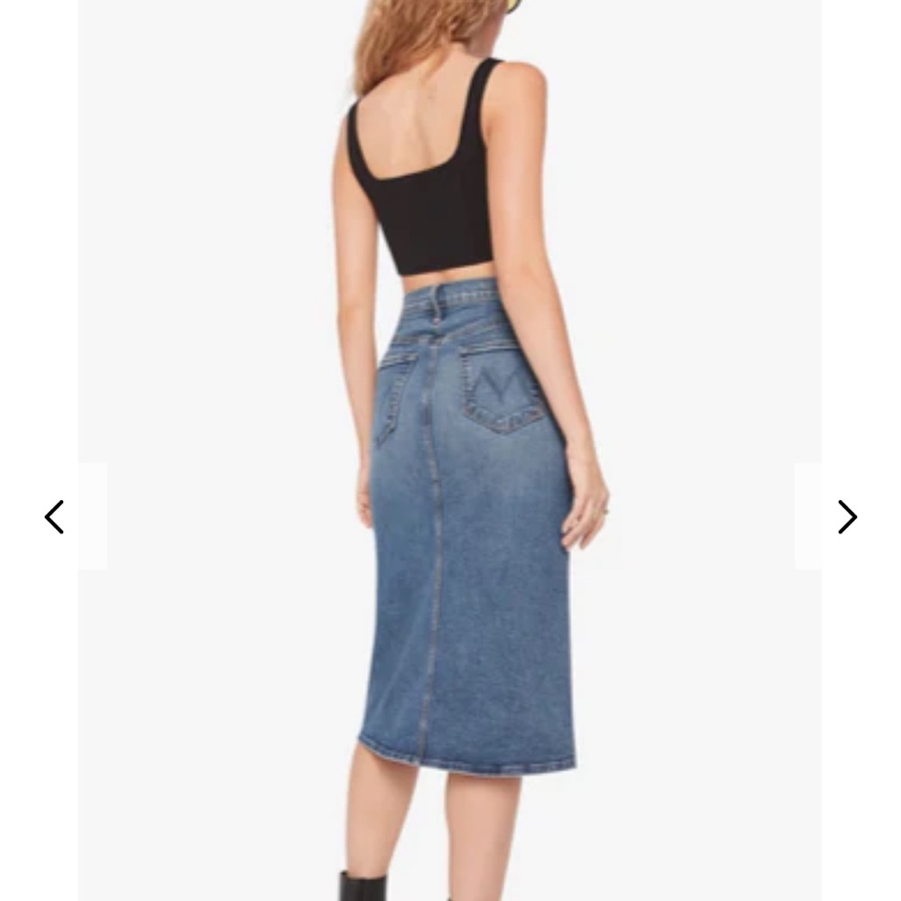 Blue Denim Midi Skirt